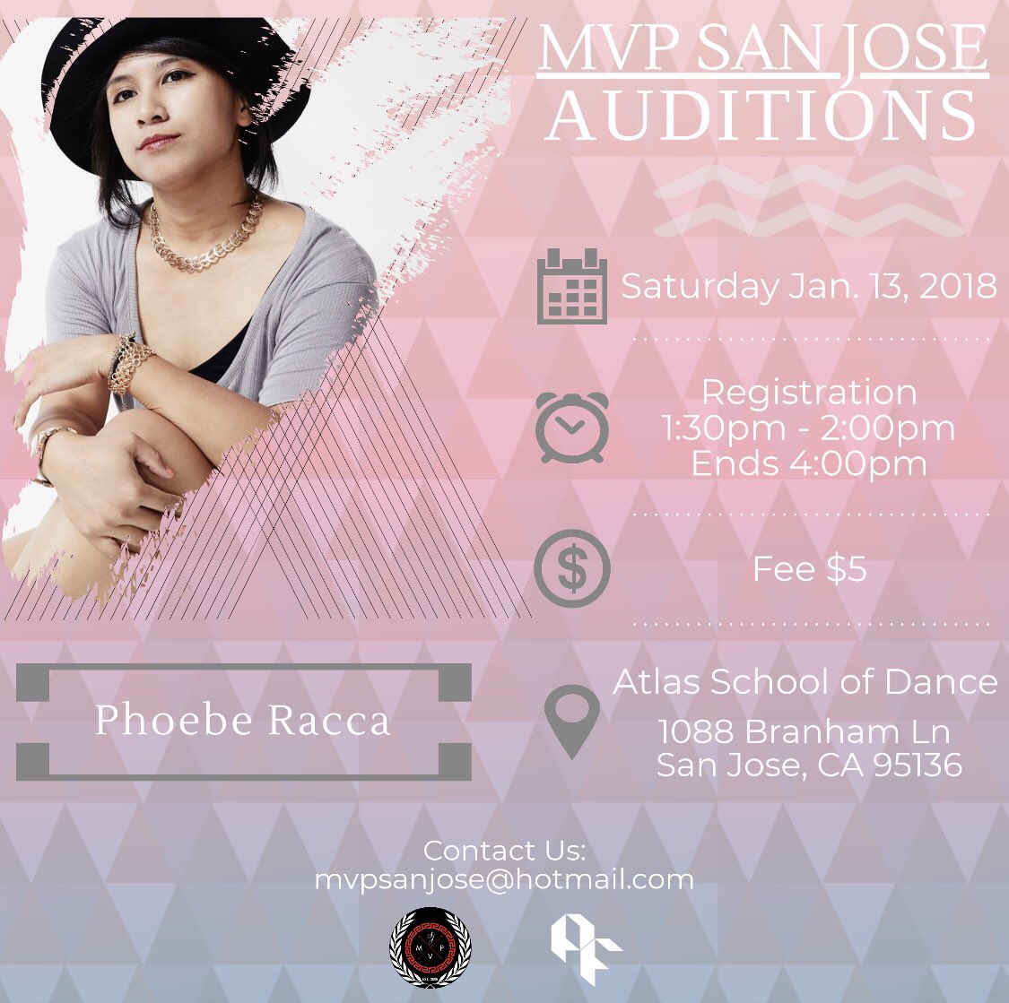 MVPSanJose's tweet photo. Happy New Year from MVP San Jose! If your new years resolution is to dance more, we have auditions coming up in less than 2 weeks! Hope to see you there 💃 https://t.co/KVhfPTdqbC