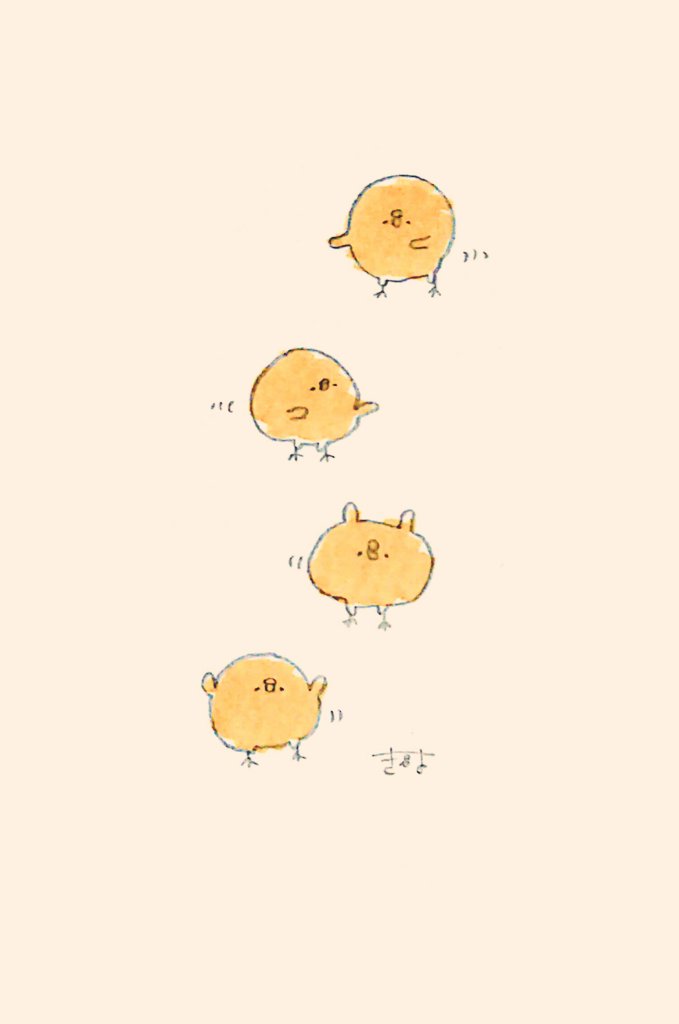 てんみやきよ A Twitteren 1月の待ち受けイラスト シュールなダンシングピーヨーです Yo Y 良ければお使いください Snsなどのアイコンやヘッダーに使用する場合は 私が描いたという事を明記して頂くようお願い致します Yo Y きみピヨ 壁紙 イラスト