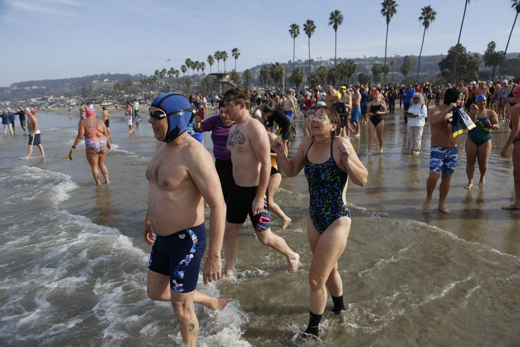 The annual Polar Bear Plunge took place at La Jolla Shores Beach The