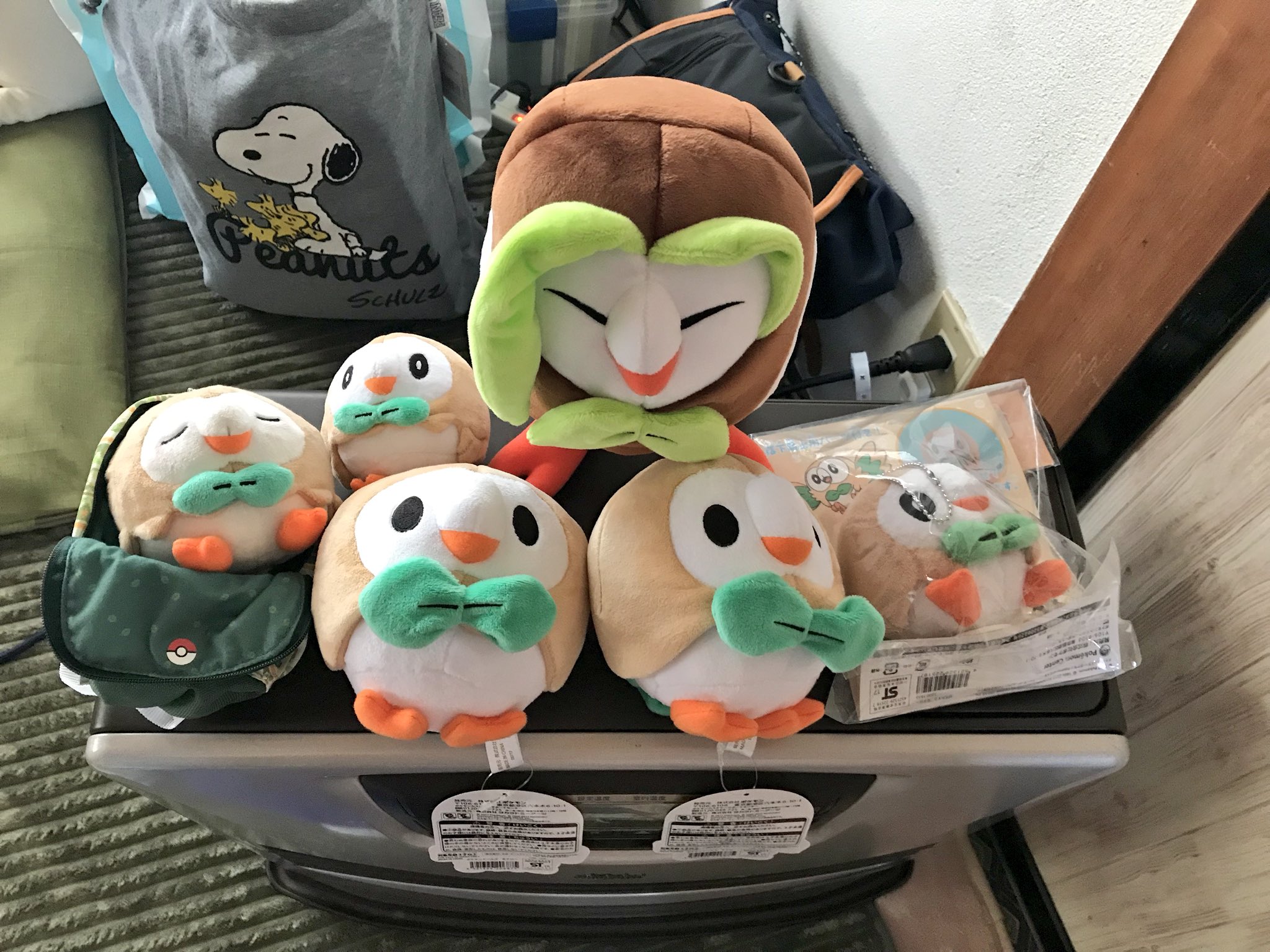 紫汪 ポケモンの福袋から出てきたぬいぐるみたち とてもモクローが多い アローラのダグトリオもいたw