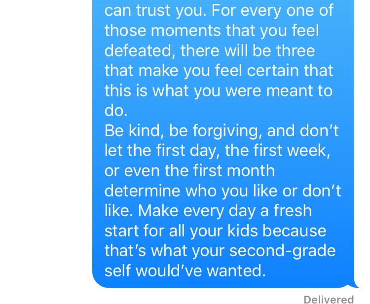 iincorvati's tweet photo. Advice to one of my best friends, who starts her first day of teaching second grade tomorrow! #ElonEd https://t.co/XVTKFGToP5