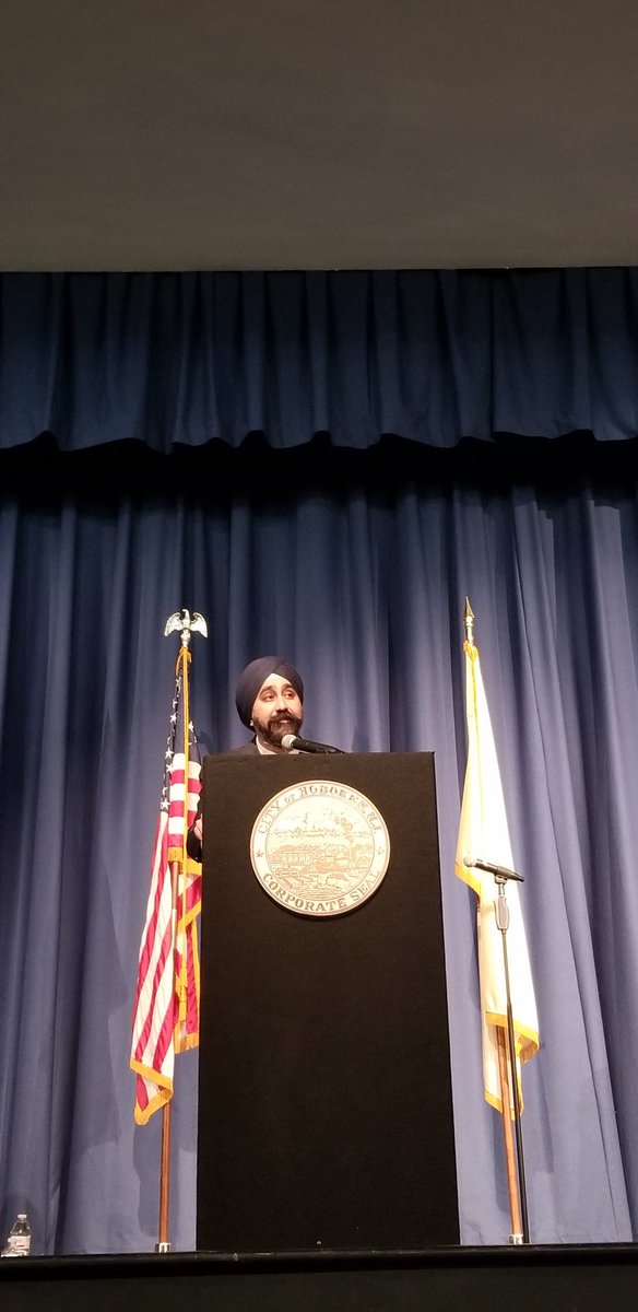 jerrylore's tweet image. Historic day in the @CityofHoboken Mayor @RaviBhalla sworn in today as #Hoboken first Sikh Mayor along with the three Council at Large Jim Doyle, Vanessa Falco and @HobokenEmily Jabbour by US Senator @CoryBooker Congratulations to all and best of luck!