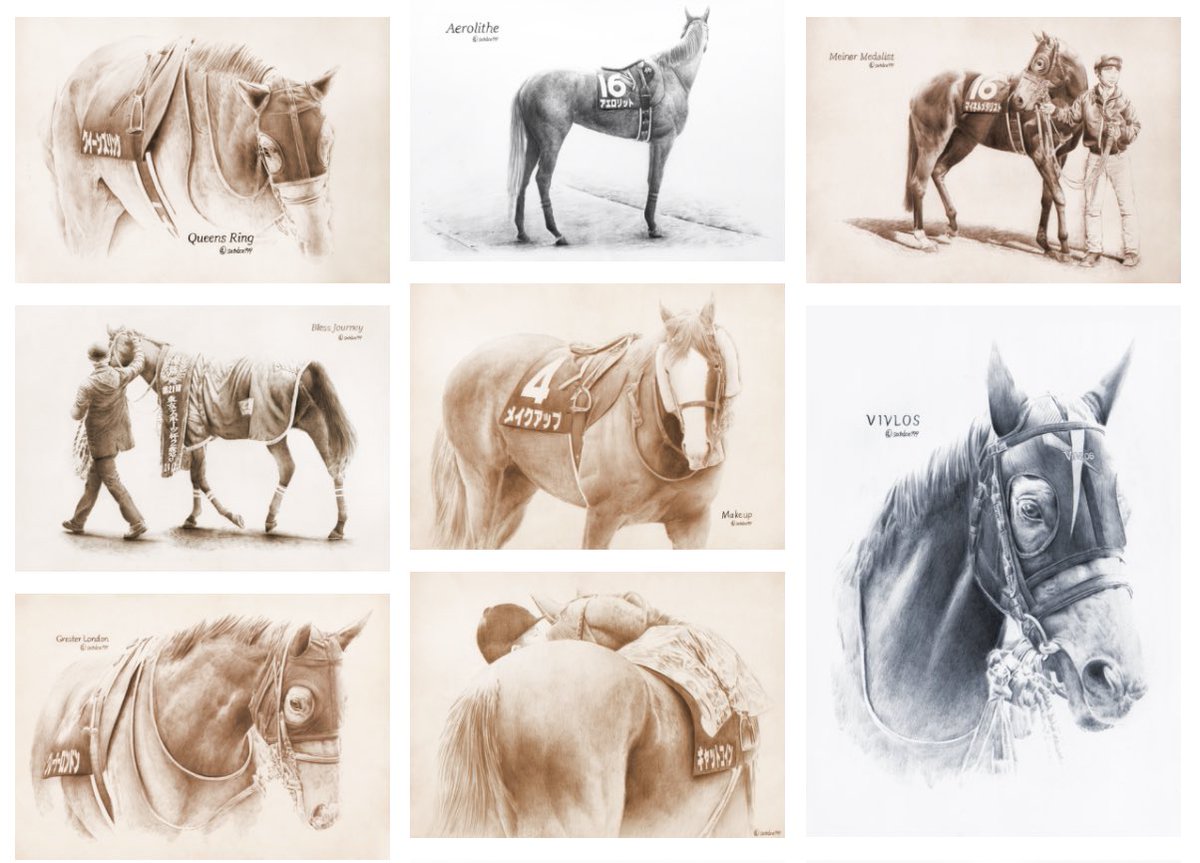 @satobon999 モーメントの中身はこんな感じです…🐴 #馬の絵

穏やかな1年でありますように。
今年もよろしくお願いします。 