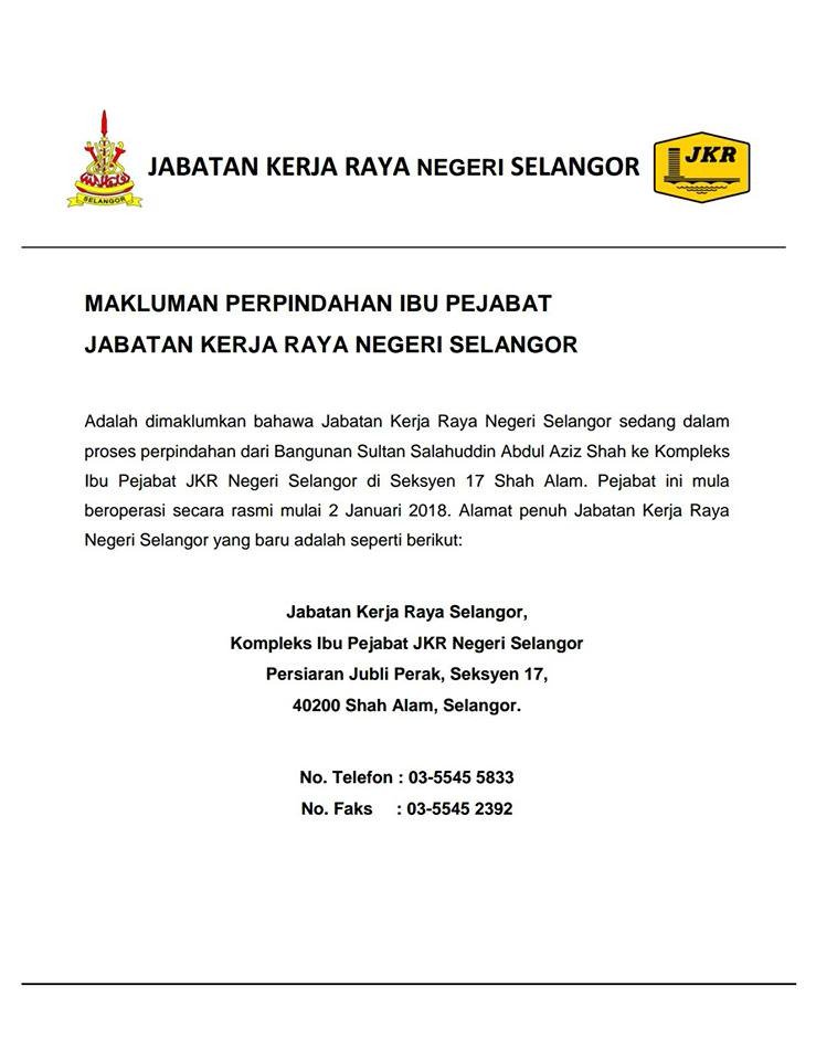 Sarani Dollah on Twitter: "Mulai hari ini, JKR Selangor 