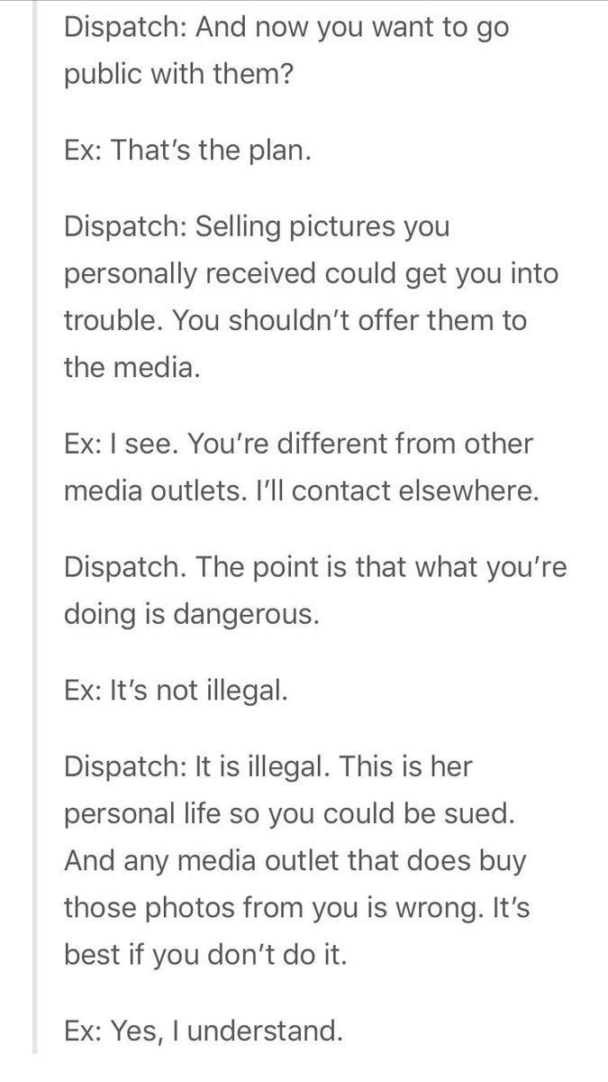 after allkpop posted the article, dispatch released the conversation transcription with the ex-boyfriend