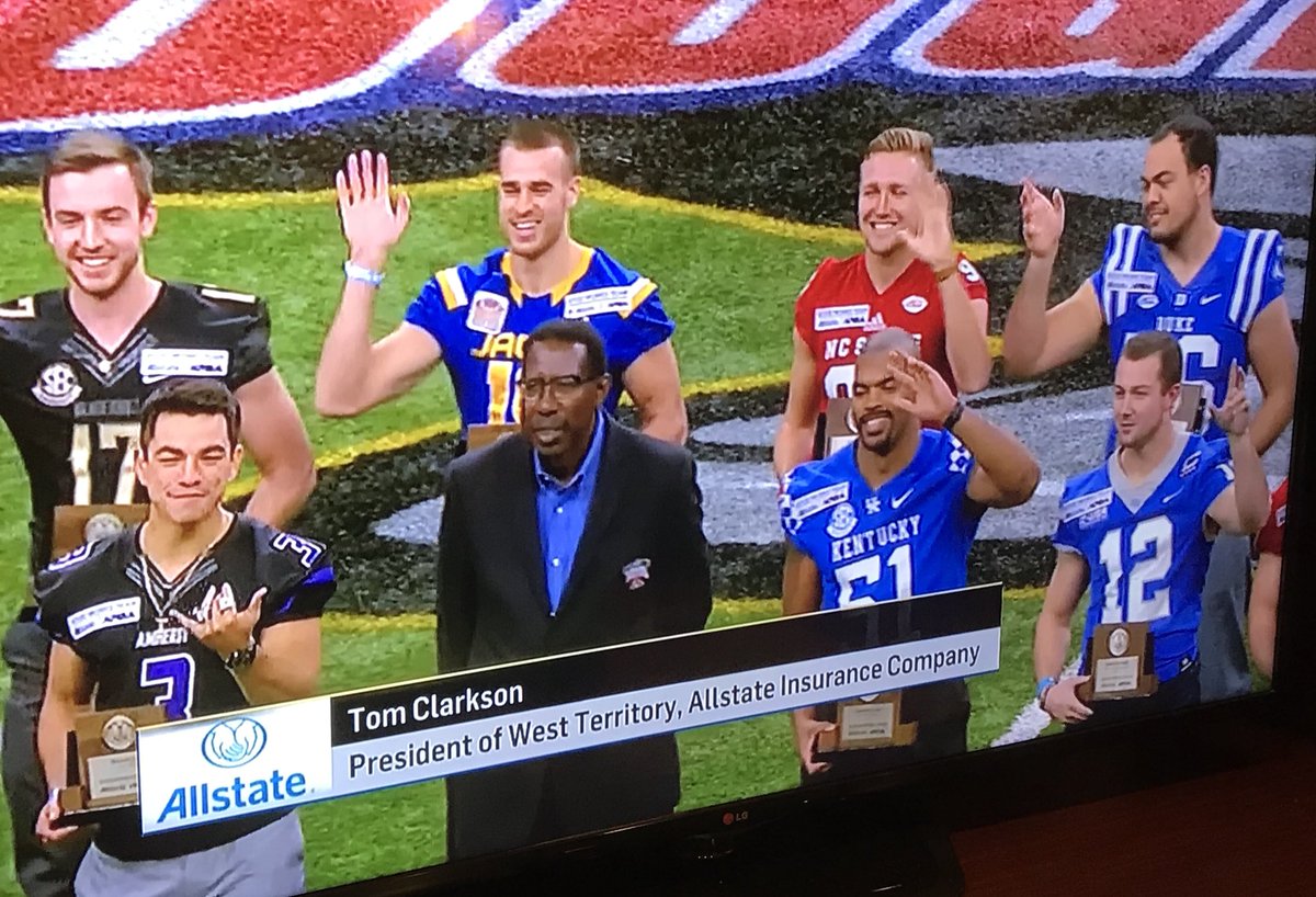 CFreer1994's tweet photo. So proud of @WAalumni and former @WAWarEagles @AJCole90 recognized at halftime of the #SugarBowl as a member of the @Allstate #GoodWorksTeam for his commitment to community service ... That’s the #WoodwardWay @WAPresident @WAServes @WoodwardAcademy @ajcolejr https://t.co/BhP0QwPqnN
