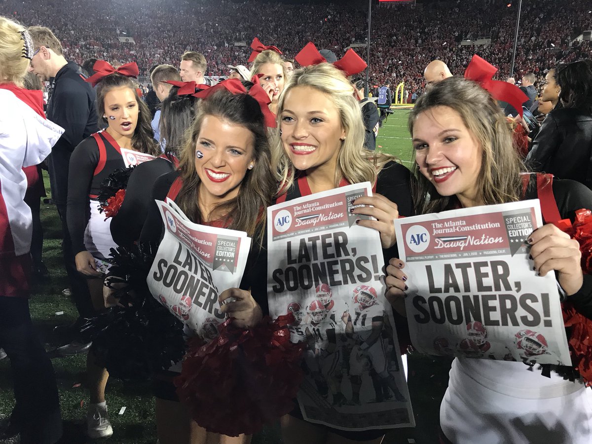 wsbtv's tweet photo. The Sooners are gone and the Bulldogs are headed home. We talked to them and caught a very emotional moment as they celebrated. Live, next at 11 on Channel 2. https://t.co/tH1uhAPfdr