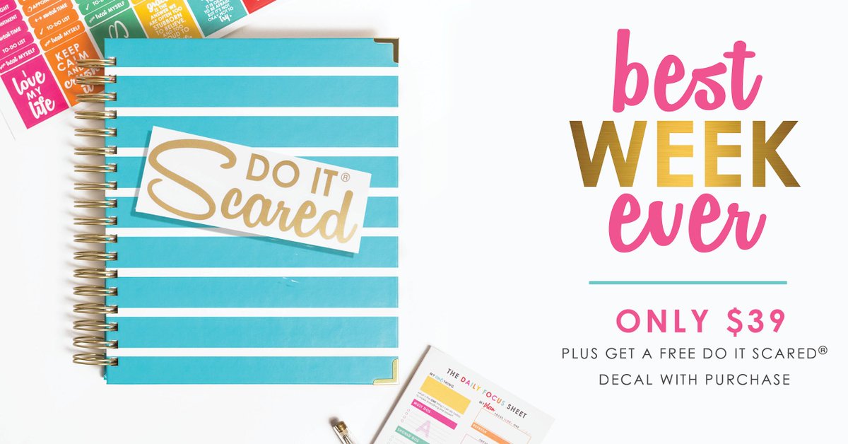 LivingWellShop's tweet photo. The Living Well Planner® is one of a kind -- the only planner that helps you organize your life (not just your schedule). And the best deal of the year is happening now. Get yours for just $39 (and get a free Do It Scared® decal too! https://t.co/Q6FrXjWpox https://t.co/dZq23O07q8