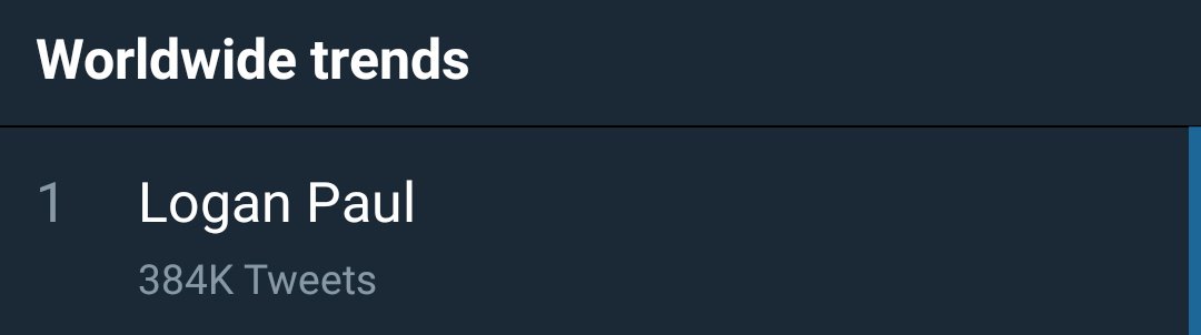 doitjauregui96's tweet photo. #1 Trending!! @LoganPaul https://t.co/f2ZXjurtmV