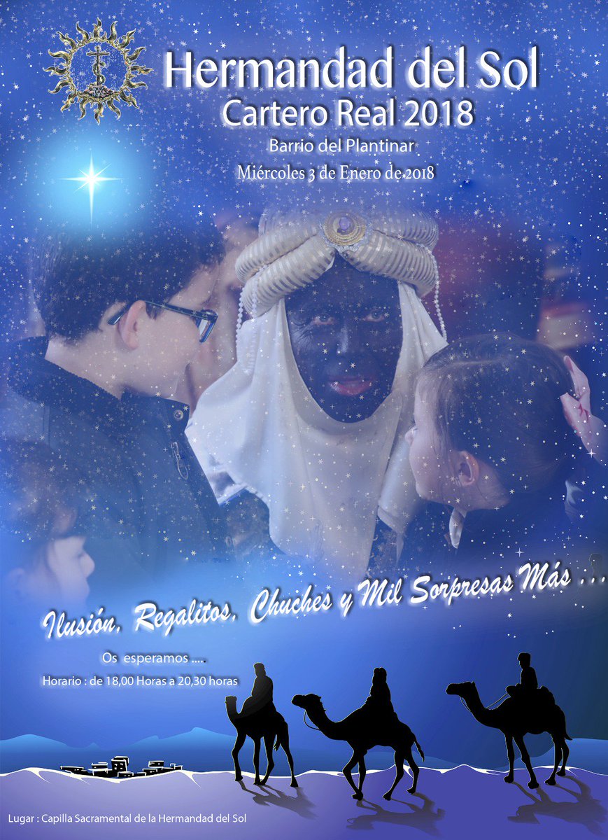 Visita del Cartero Real de los Reyes Magos de Oriente a nuestra Hermandad.

📆 Miércoles 3 de Enero

🕛 18:00 - 20:30

⛪ Capilla de Nuestra Señora del Sol