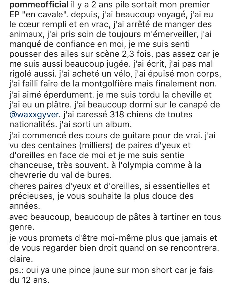 Pomme_Source's tweet photo. Joli mot de Pomme sur Instagram pour les 2 ans d’ #EnCavale & pour cette année à venir 💕 https://t.co/DZRQ7RaIiE