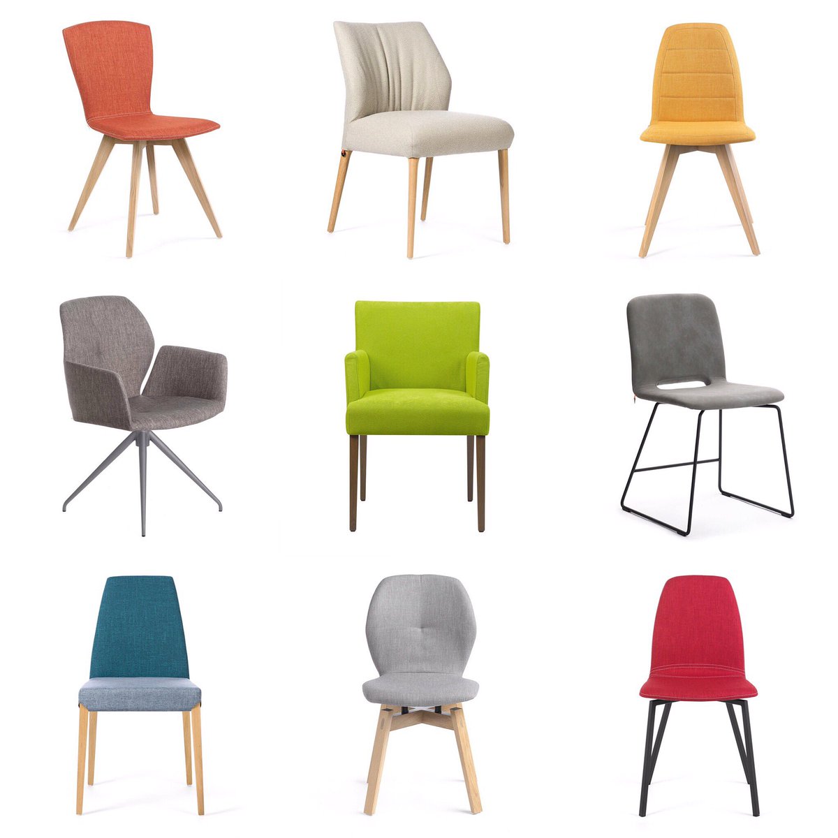 Here are some of our stylish and comfortable dining chairs. So many colours. Oak, walnut or metal legs. #chiswick #islington #londonsale