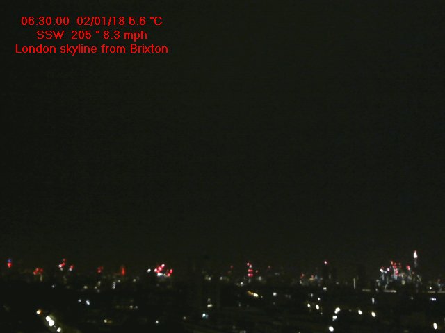 06:30 5.6C wind 8.3 Up-to12.6 mph WSW Rain  0.6mm Hum 57pct Baro1006.1 Steady #wdisplay
