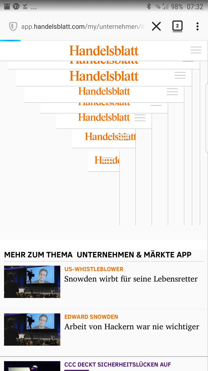 martinkrafft's tweet image. Der neue login frame bei @handelsblatt funktioniert wahrscheinlich nur dann richtig, wenn man keinerlei Einstellungen zum eigenen Schutz im Browser vornimmt... #infiniteRecursion
