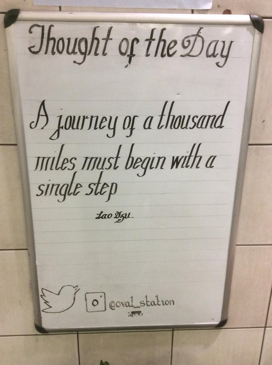 Tuesday 2nd January 2018 Thought Of The Day From Oval station