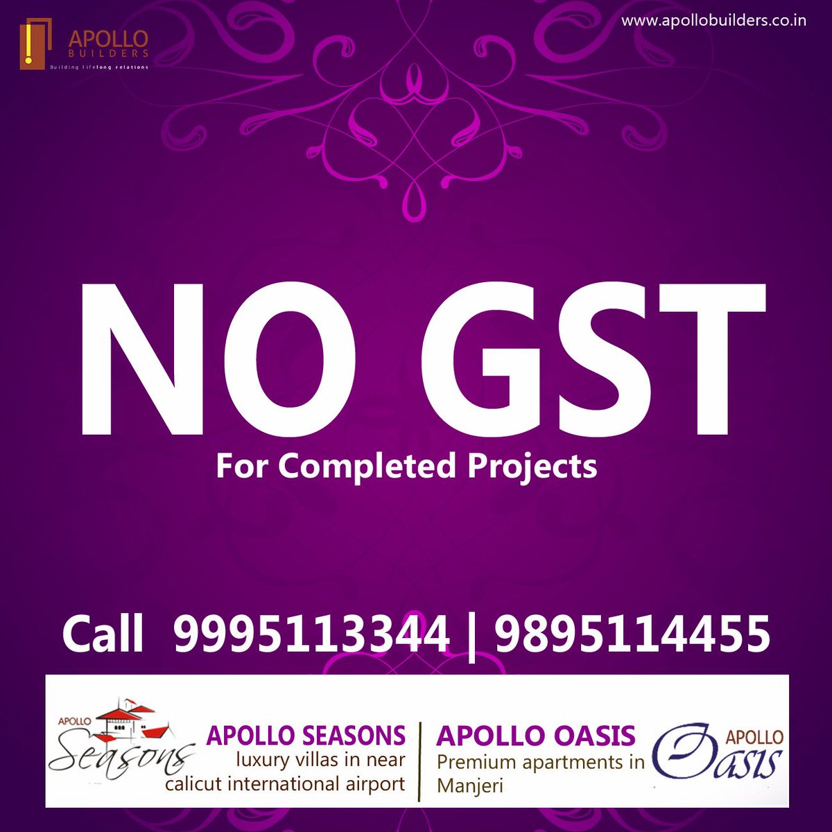 apollobuilders_'s tweet photo. Are You Waiting For The Right Time To Buy Your Dream Home..? It's the right Time,
Buy NOW, "ZERO GST HOMES" nearby your Locations.
#apollo_builders #apollo_seasons #apollo_oasis near @calicut_international_airport @cyberparkclt https://t.co/mVGCq1NTFk