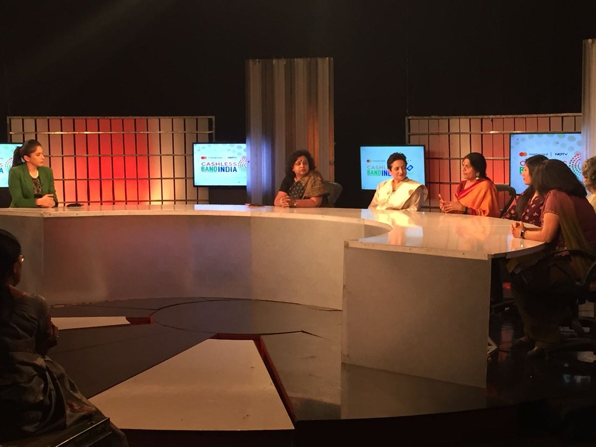 Watch the special panel discussion on how women can help promote India's economic development on ndtv.com/cashlessbanoin…. The panel included experts such as <a href="/Ajaita_Shah/">Ajaita Shah</a> of <a href="/FrontierMkts/">Frontier Markets</a>, Shamina Singh, President, <a href="/CNTR4growth/">Mastercard Center for Inclusive Growth</a> among others.