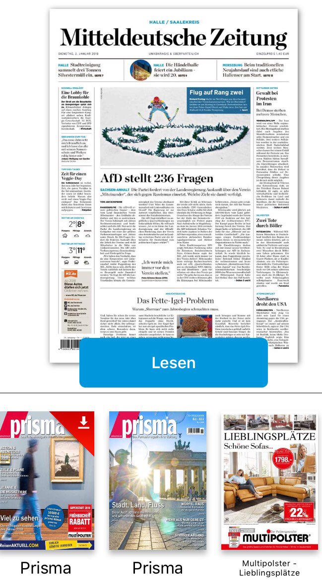 Mediengruppe_MZ's tweet photo. #Premiere bei der #MitteldeutscheZeitung. Heute mit dem ersten Prospekt zum Downloaden in der MZ-ePaper-App. Kunde #Multipolster als #Firstmover hat als erster dieses neue #Werbeformat gebucht. Herunterladen und den neuesten Prospekt online blättern. #App #DigitalAds #ePaper https://t.co/G41Nh853Ft