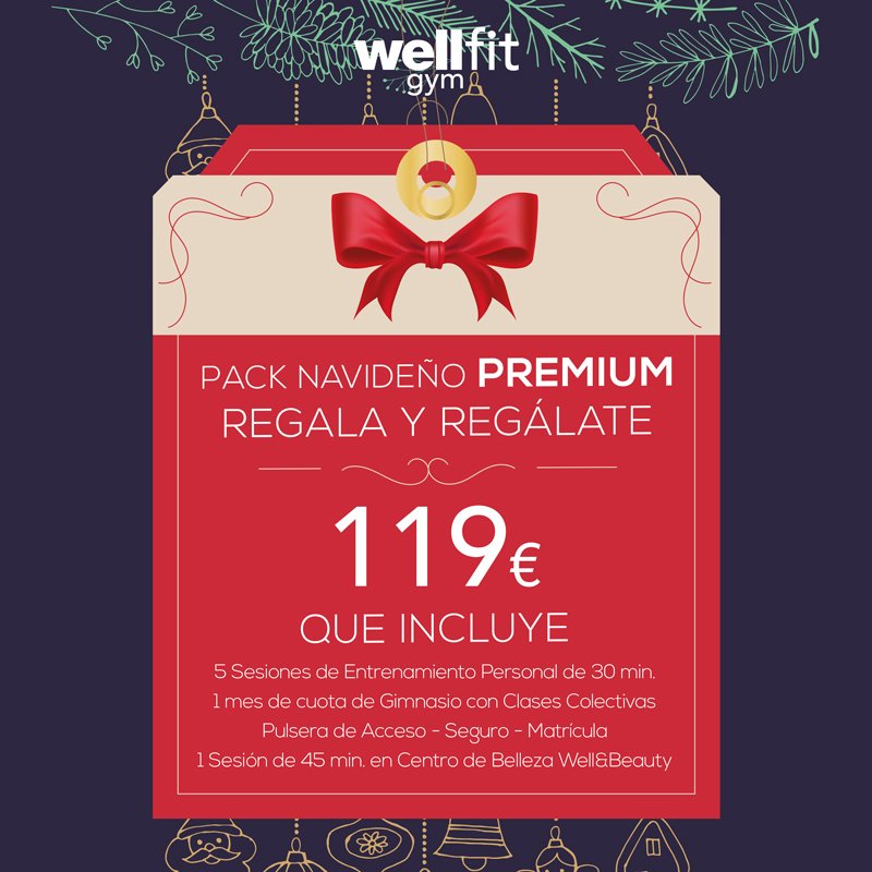 wellsportclub's tweet photo. Packs navideños wellfit. Regala y Regálate. #ofertanavidad #ponteenformaconwellsport https://t.co/op4f9asTAS