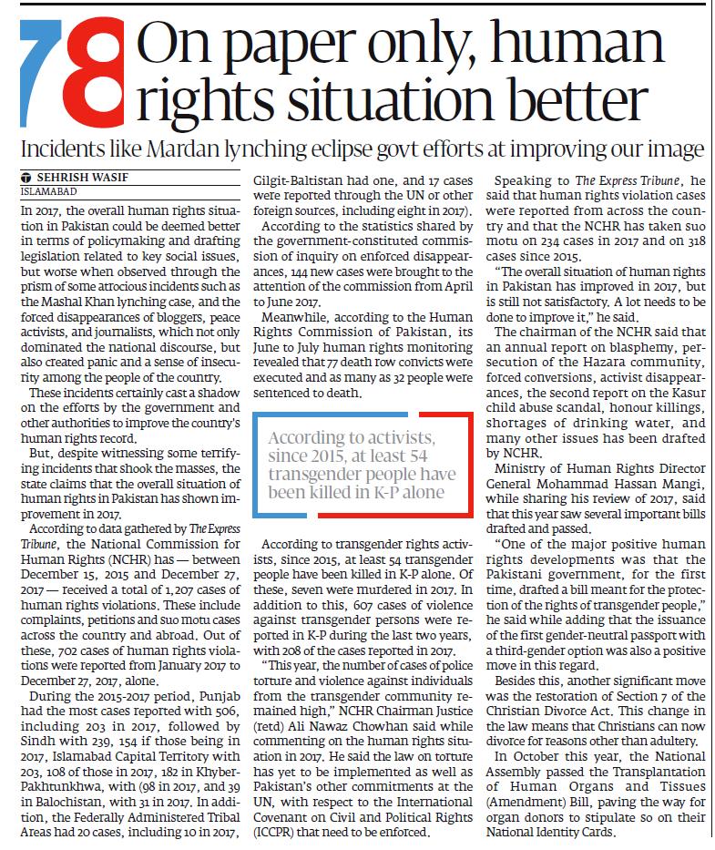 SehrishWasif's tweet image. tribune.com.pk/story/1598494/…
#HumanRights #Trabsgender #situation #2017 #MashalKhan #Minorities #Bill #marriage #Childrights