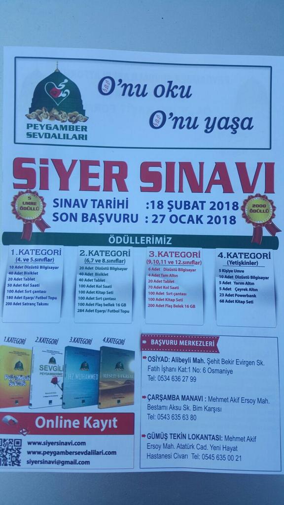 Osmaniye'de Siyer Sınavı kayıtlarımız devam ediyor