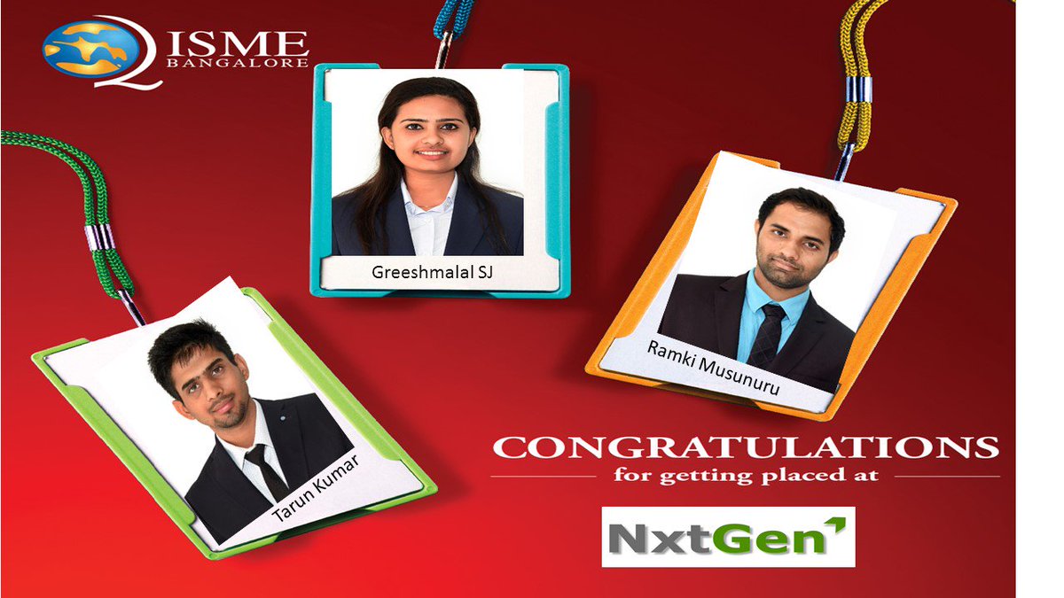 ISME_MBA's tweet photo. Placement Update. Only Star Students like you get picked straight from college classrooms into company boardrooms. Good luck Greeshma, Ramki &amp; Tarun. All 3 of you have made ISME proud.
#ISMEPlacementSuccess https://t.co/CdXTz4SYFT