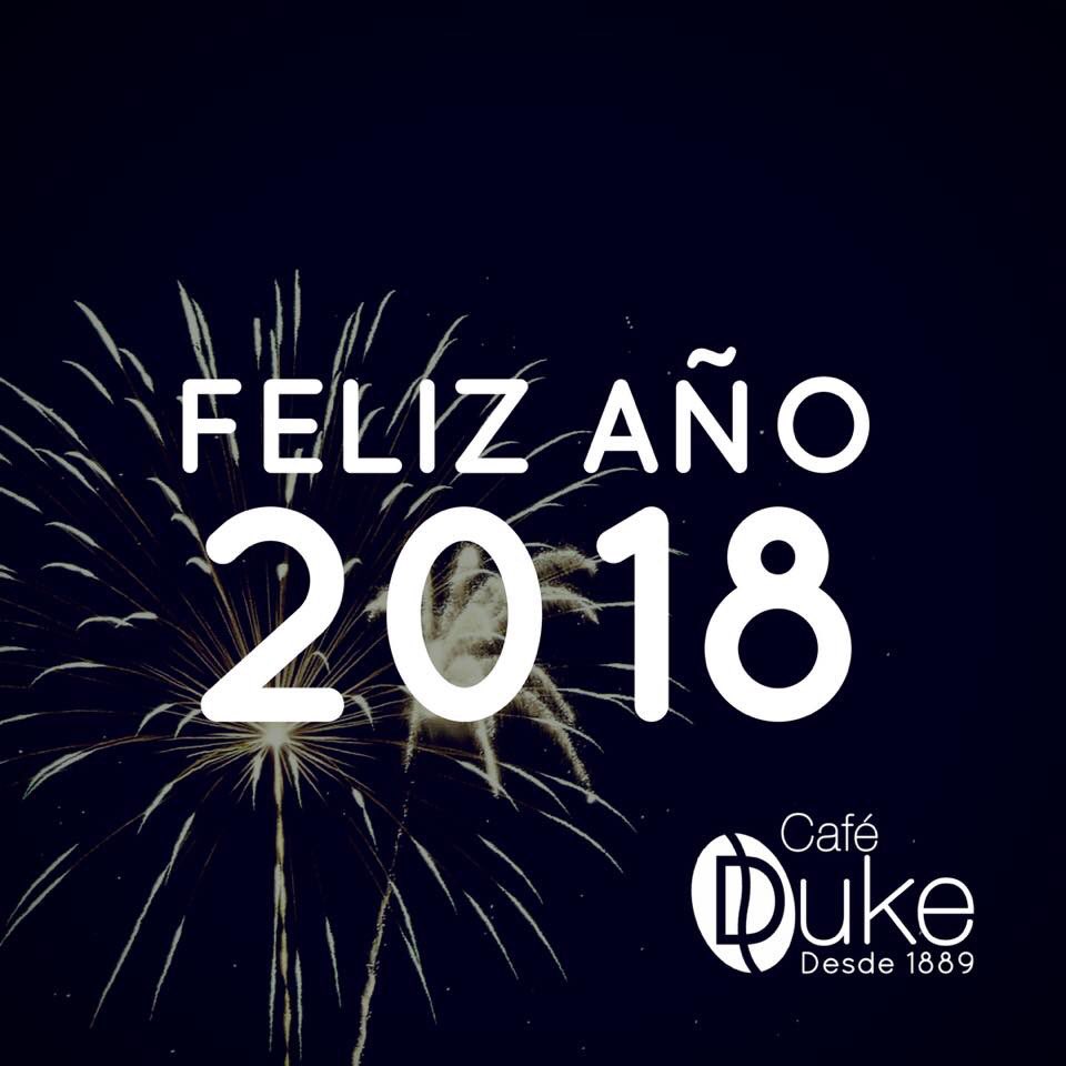 Cafe_Duke's tweet photo. Desde Café Duke os deseamos ¡Feliz Año 2018!

#CafeDuke #Feliz2018 https://t.co/z8kQT4n25X
