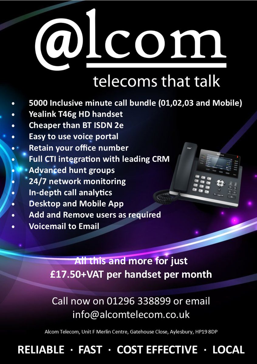 Alcom_Telecom's tweet image. @Alcom_Telecom are back open and looking forward to providing you with a state-of-the-art phone system &amp;amp; Broadband for 2018 #backtowork #Aylesbury alcomtelecom.co.uk
