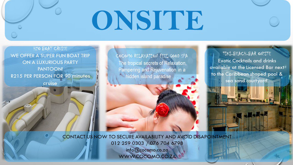 WIN WIN WIN😀😀😀
RETWEET THIS AND LIKE TO WIN AROMATIC NIGHT🏆🏆🏆
January special Starting from R650 Per room✅✅✅