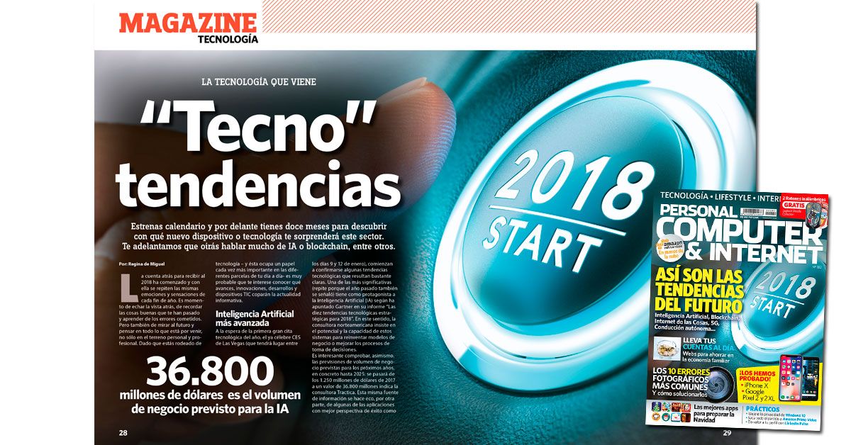 IA, blockchain, Google Pixel 2 XL, iPhone X...😍 Este año tiene todas las papeletas para ser toda una revolución tecnológica. Ponte al día con el nuevo número de la revista PCI, ¡ te contamos todo lo que necesitas saber para empezar el año preparado!
👉 bit.ly/2CDnYKo