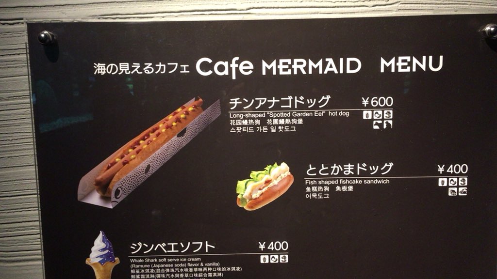 クマタロー 海遊館はそこそこ混雑していてチンアナゴドッグ食べられず ジンベエソフトは食べられた やっぱり外国人観光客が多かった