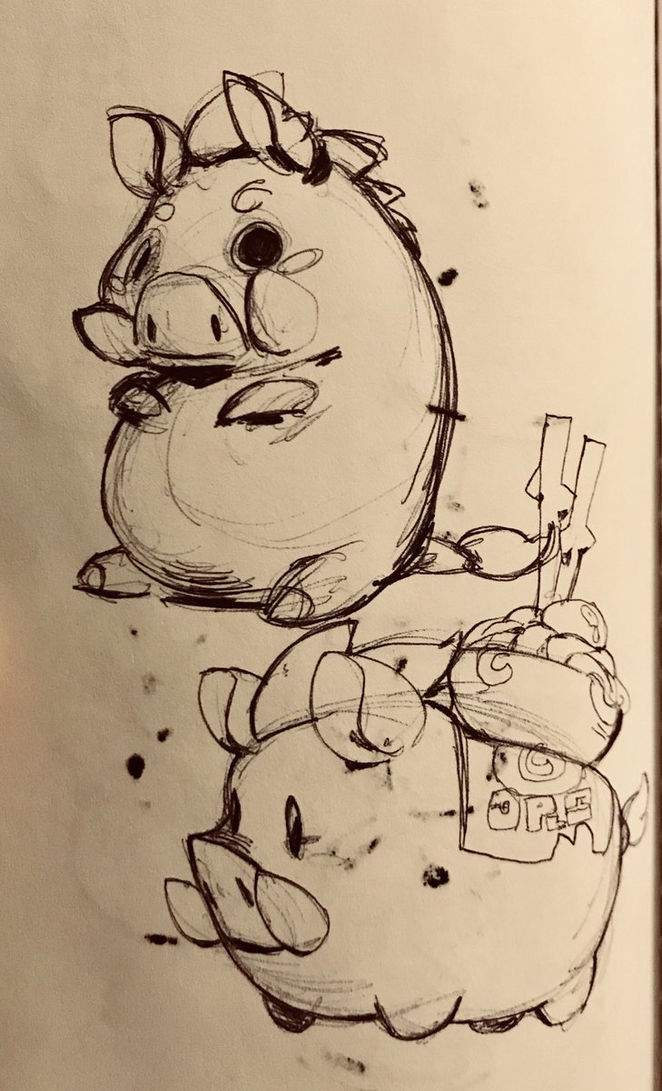 Started out the new year right with a sketch jam at wendys with frannnddsss. Was super fun! I warmed up with some more of @triangle_soup  ramen piggies ?????? 