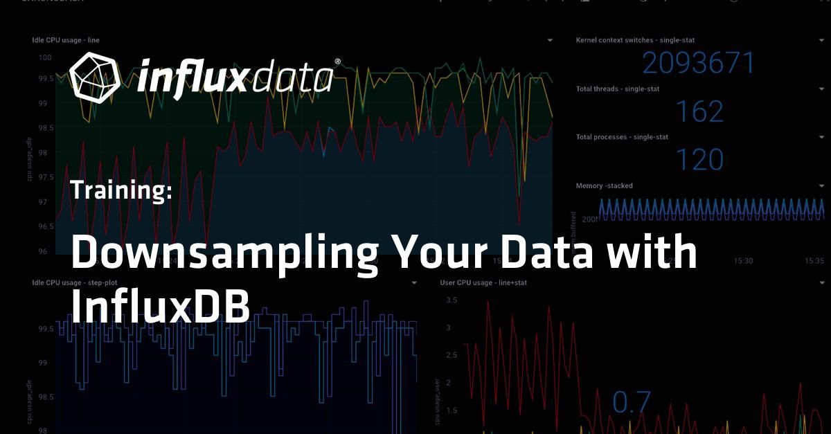 InfluxDB's tweet image. Working with #timeseries #data? You&apos;re going to need a strategy for #downsampling. We&apos;ll share our strategies, techniques, and best practices this Thursday, 8am PT: bit.ly/2BTWQpe