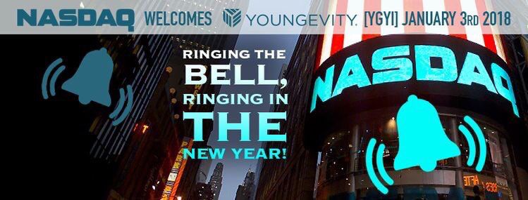 youngevity's tweet image. We’re officially Ringing the Bell January 3rd, 2018 @Nasdaq! ... ‘RT’ if you’re excited! #fitweek #youngevity bit.ly/2lI9BfF