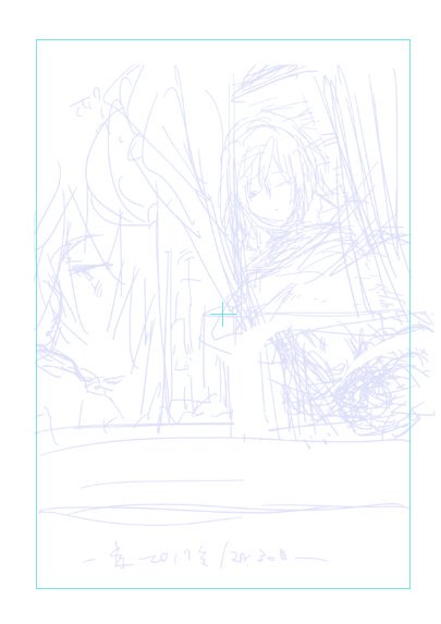 #皆さんラフと完成絵を見せてください
ラフ兼下描きですが、自分でなかなかに衝撃だった2ページ 
