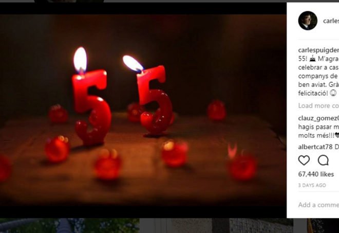 Luipolnco's tweet photo. Carles Puigdemont cumple (1)55 años https://t.co/wx2OyuOwH7 https://t.co/LedrkZ8mr7