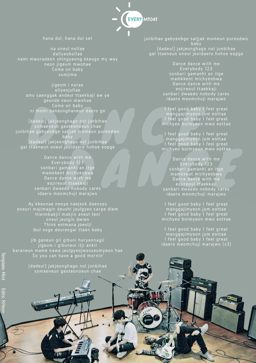 Every Myday Guide Day6 Sunrise Dance Dance Lyrics ㅡ Day6 데이식스 Day6lyrics Sunrise