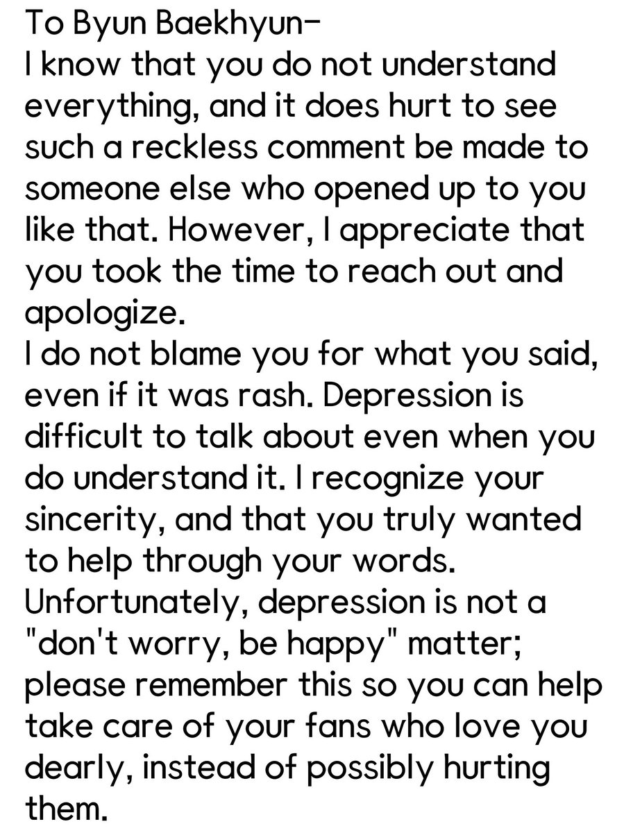 leebeccalice's tweet photo. In reaction to Baekhyuns comment and apology. In short, keep learning and thank you for the sincere apology. #baekhyun #백현 #exo https://t.co/A7DOkNjeUs