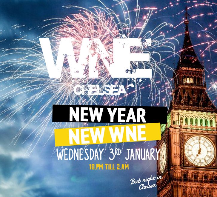 NEW YEAR = NEW WNE <a href="/EmbargoRPBLCA/">Embargo, Chelsea</a> Tomorrow night - start your 2018 the correct way 🍾😍 Get in touch for VIP tables from £200 min spend // STUDENT DRINKS DEALS x