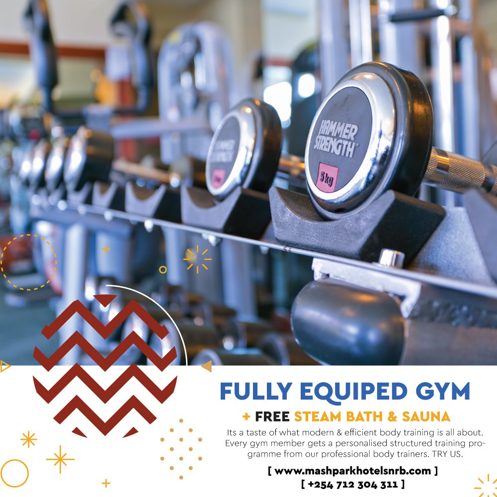 MASHPARKHOTEL1's tweet photo. Its 2 days into the #NewYear. Time to start acting on your #2018Resolutions. #StayHealthy #2018GymMembership #RegisterToday at Mash Park Hotel,Nairobi Kenya .
Call us on +254 712 304 311 for registration https://t.co/bln7sfNGfy