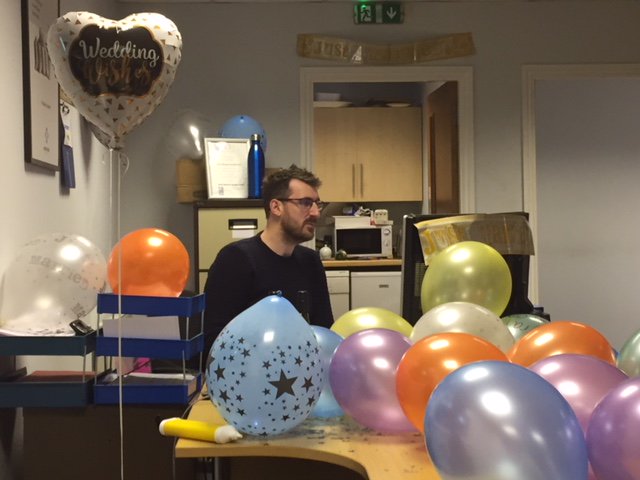 HandlngConcepts's tweet photo. Tom is our Service Manager - working hard for his new wife Laura https://t.co/6OsdHwxfnf