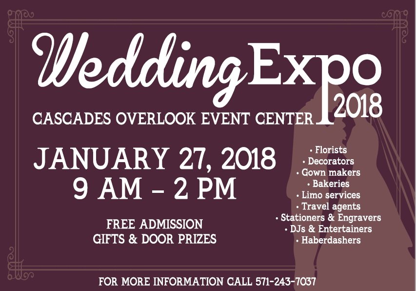 CascadeOverlook's tweet photo. The Count Down has begun to our 1st Inaugural Wedding Expo

Only 25 More Days!

January 27th

#ExperienceCascades https://t.co/Xlvoky6lHt