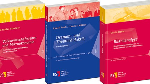 Im Januar verschenkt UNI.DE wieder Bücher vom Erich Schmidt Verlag. Diesmal sind es diese Titel: „Bilanzanalyse“, „Dramen- und Theaterdidaktik“, und „Volkswirtschaftslehre und Mikroökonomie“. Hier kannst du gleich mitmachen: uni.de/literatur/esv