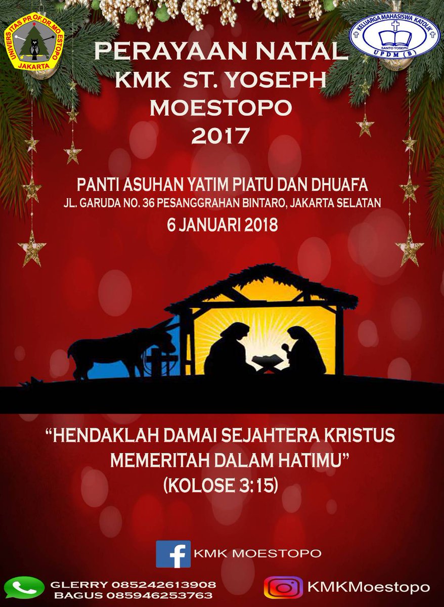 pada:
Hari/tanggal: sabtu 6 januari 2018
Pukul: 11.00 WIB
Tempat: Panti asuhan yatim piatu dan   dhuafa 
Alamat: Jl. Garuda No. 36 pesanggrahan, bintaro, jakarta selatan
.
Untuk informasi lebih lanjut bisa menghubungi:
Bagus: 085946253763
Glerry: 085242613904