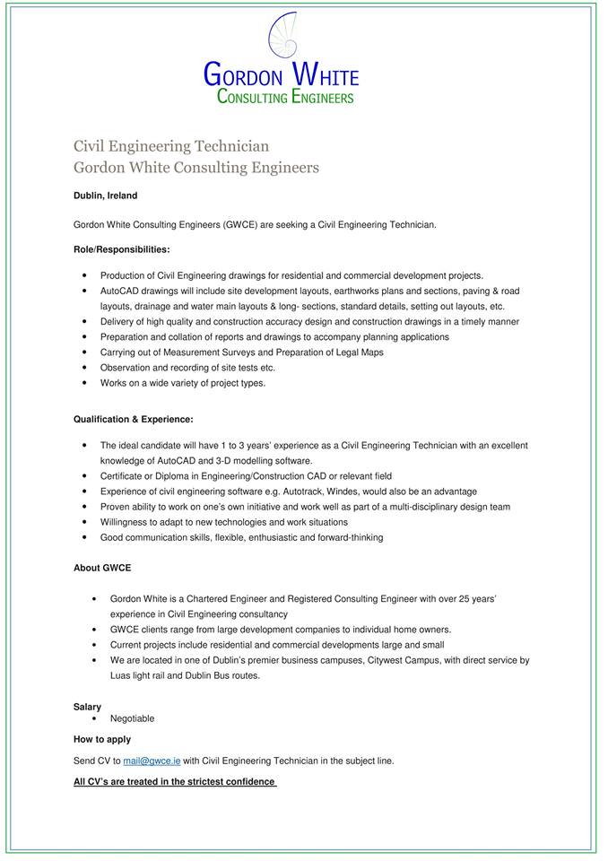 GWCEL's tweet photo. GWCE are recruiting a Civil Engineering Technician. If you are interested, or know anyone who might me, message me here or email mail@gwce.ie https://t.co/NAMIi28wOe