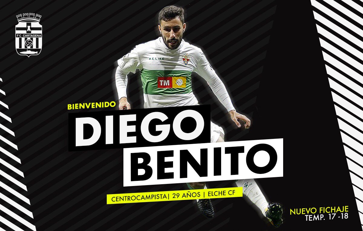 FCCartagena_efs's tweet photo. OFICIAL | @diegobenito29, calidad y visión de juego al servicio del equipo albinegro #BienvenidoDiegoBenito https://t.co/g3RaVf7QRn