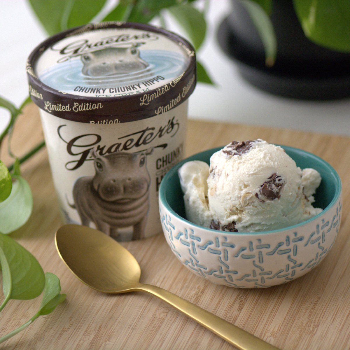graeters's tweet photo. The BIG news you have all been waiting for. . . Chunky Chunky Hippo is making it's return on January 14th in celebration of Fiona's 1st birthday!🎉 Stay tuned for more details and learn more about the making of the pint. #ChunkyChunkyHippo https://t.co/yairdQpTto