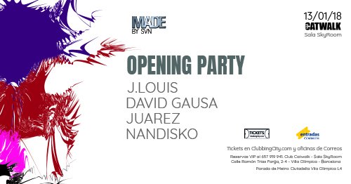 AfterHoursBcn's tweet photo. Welcome 2018!! Bienvenidos al gran opening MADE en sala SkyRoom del Catwalk Barcelona. Volvemos a recordar y bailar la mejor música House.
Os esperamos el próximo 13 de enero con: J.Louis, David Gausa, Juárez y Nandisko. Entradas en https://t.co/hMv6snO2qK y oficinas de Correos. https://t.co/VD1TVX6BU0