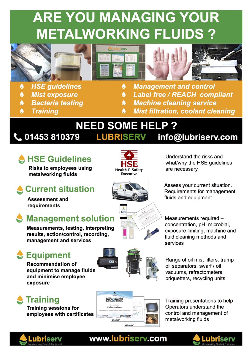 METALWORKING COOLANT MISTS AND BACTERIAL RISKS - PROTECT YOUR WORKFORCE AND AVOID EXPENSIVE FINES !
It only takes 1 employee to have a complaint which may get investigated with a subsequent claim.