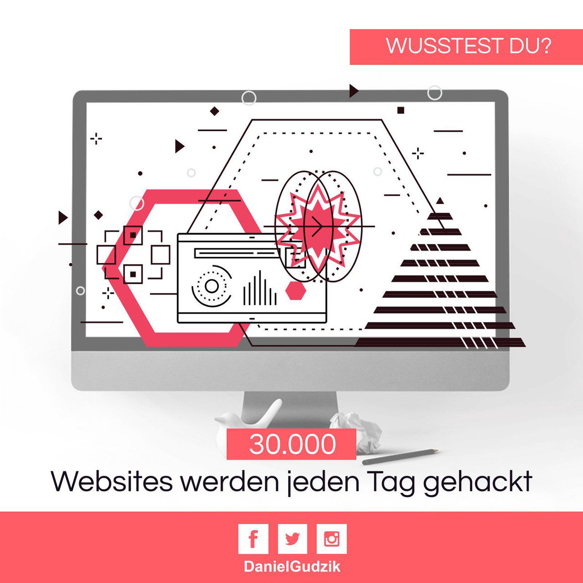GudzikMedia's tweet photo. Wusstest du? 30.000 Websites werden jeden Tag gehackt.
Did you know? 30,000 websites are hacked every day.

#DidYouKnow #WusstestDu #InterestingFact #ShortFact #Website #Websites #Hack #Hacker #gehackt #hacken #hacked #Security #CyberSecurity #DanielGudzik #Gudzik #GudzikMedia https://t.co/uBz8EHm4FJ